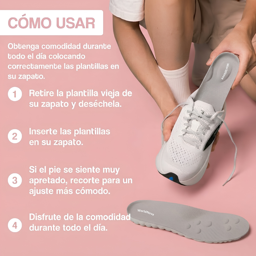 Plantillas WorldNova: Camina Todo el Día Sin Dolores ni Cansancio