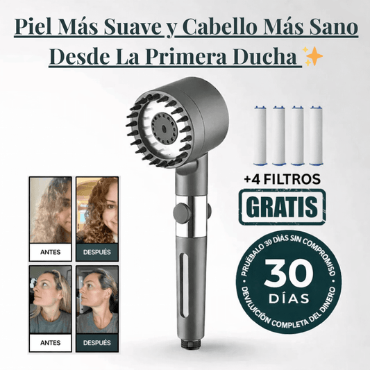 Cabezal De Ducha Con Filtro Antical y Anticloro Para Cuidar Tu Piel y Tu Cabello.