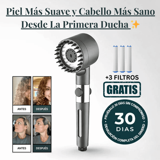Cabezal De Ducha Con Filtro Antical y Anticloro Para Cuidar Tu Piel y Tu Cabello.