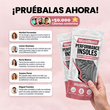 Plantillas WorldNova: Camina Todo el Día Sin Dolores ni Cansancio