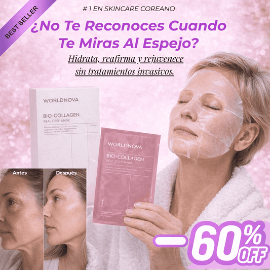 Mascarillas de Bio-Colágeno / Recupera la Firmeza que Tu Piel Tenía a los 30 (Sin Inyecciones)